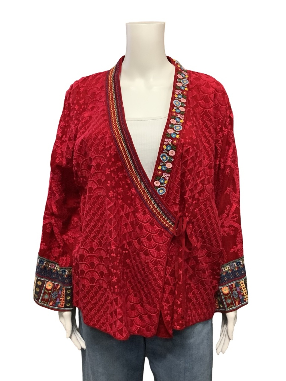 Johnny Was Wrap Jacket Floral Print Size: M